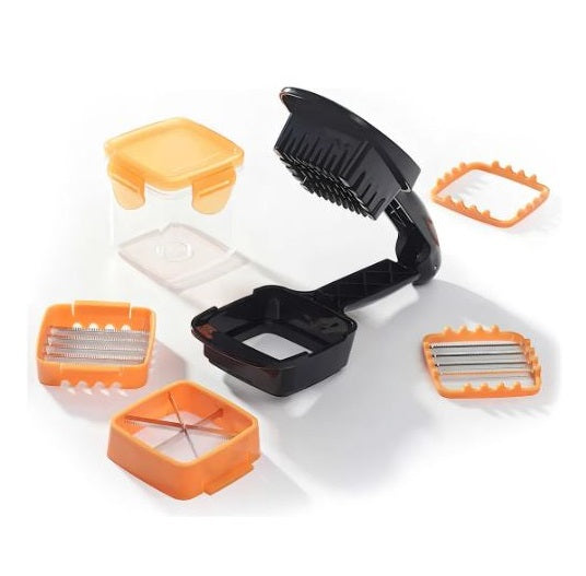 Rallador y Cortador 5 en 1 – Multifuncional para Verduras, Frutas y Vegetales con Recipiente